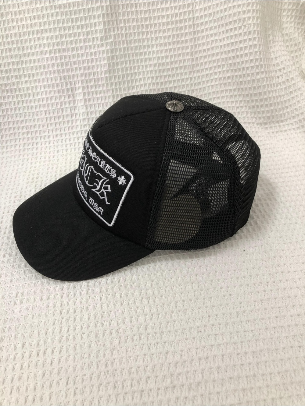 Chrome Hearts Black Trucker Hat White Embroidered Logo - Picture 3 of 12